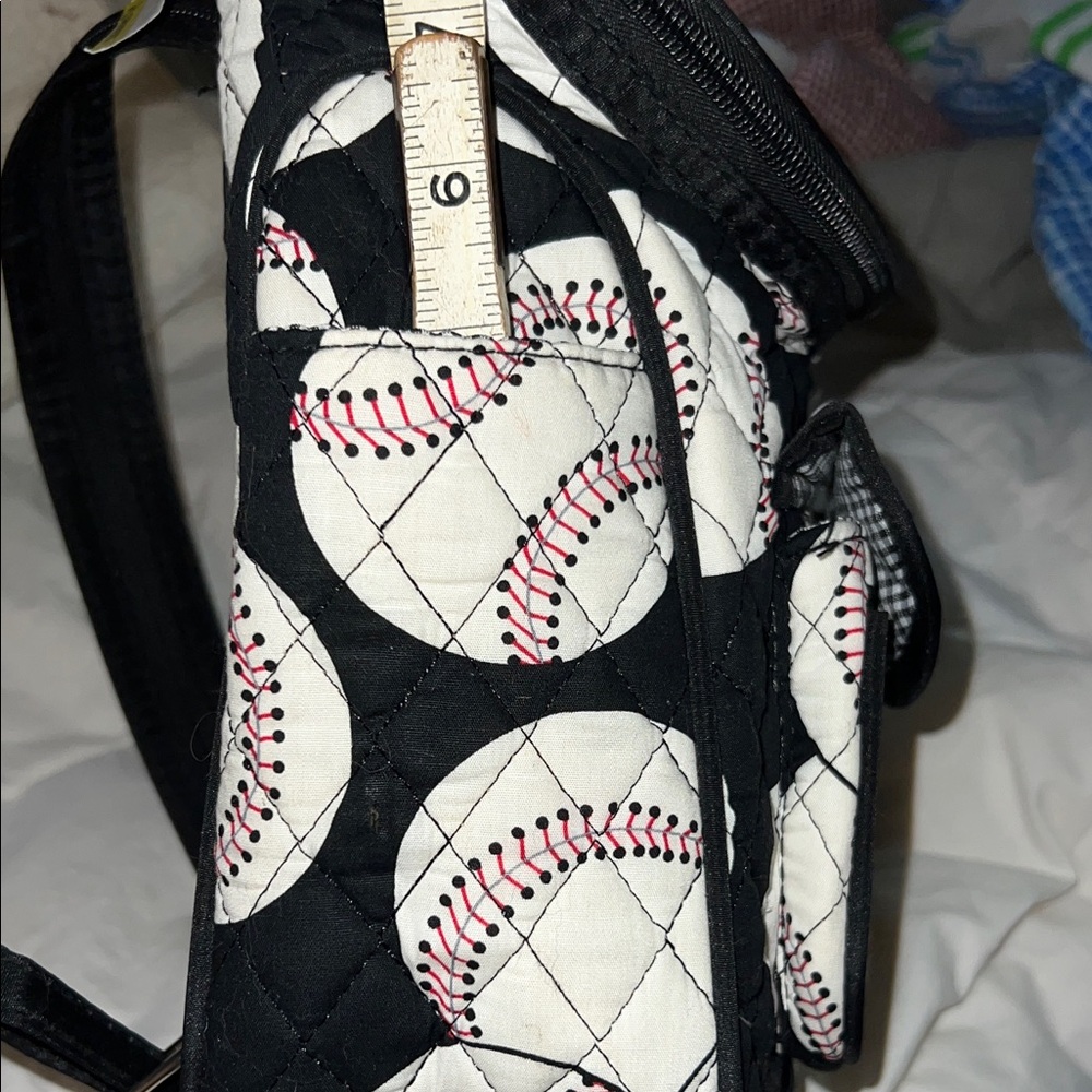Quilted Baseball Pattern Backpack - Picture 7 of 16